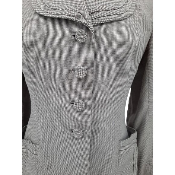 VTG 40s Brown Houndstooth Gabardine Blazer Pencil Skirt Suit Set Size S Neutral - Picture 4 of 11